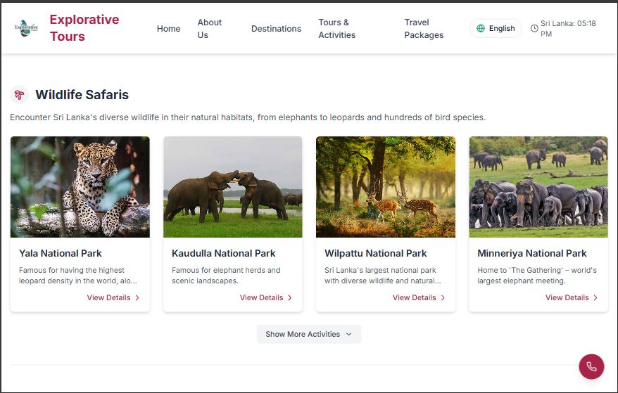 Tourism Landing Demo screen 3
