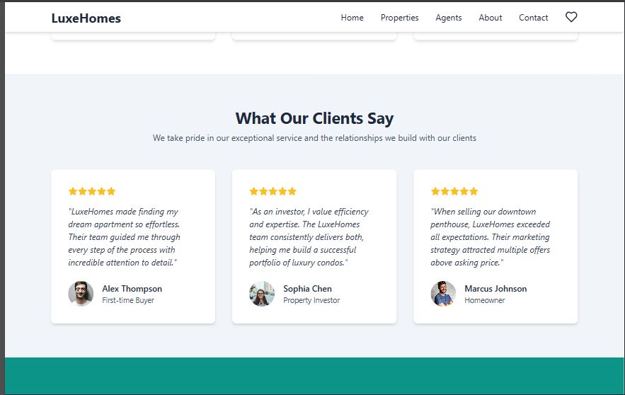 Real Estate Website screen 3